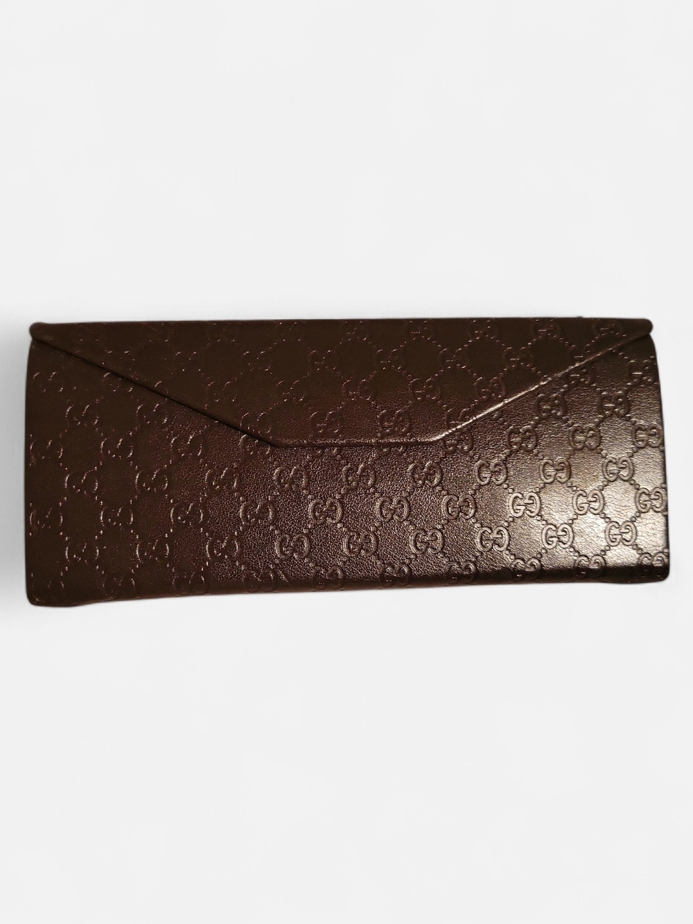 Gucci Brown Embossed Trifold Sunglasses Case
